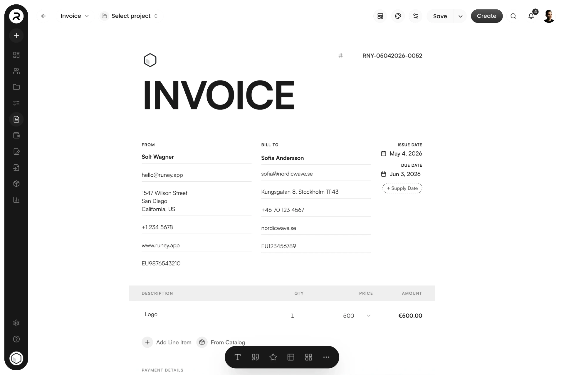Runey — Invoices, Projects & Clients in One Place